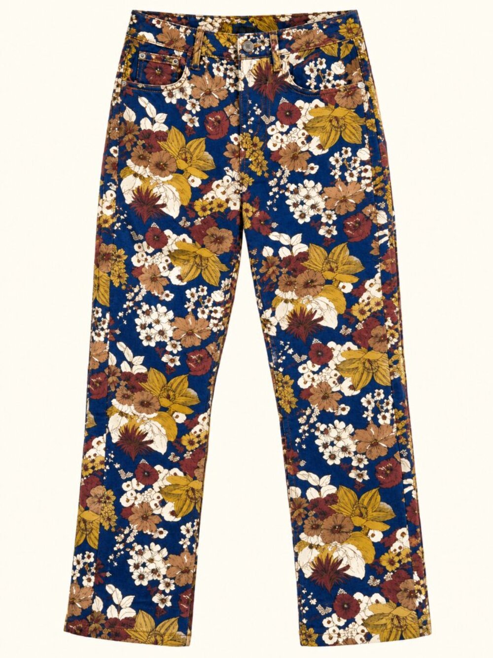 MOTHER denim High Waisted Rider Ankle in Buncha Blooms, size 28